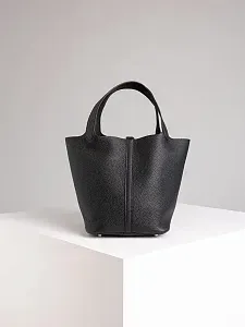 Hermès Сумка Picotin 22 Black Clemence Palladium Hardware - фото 4