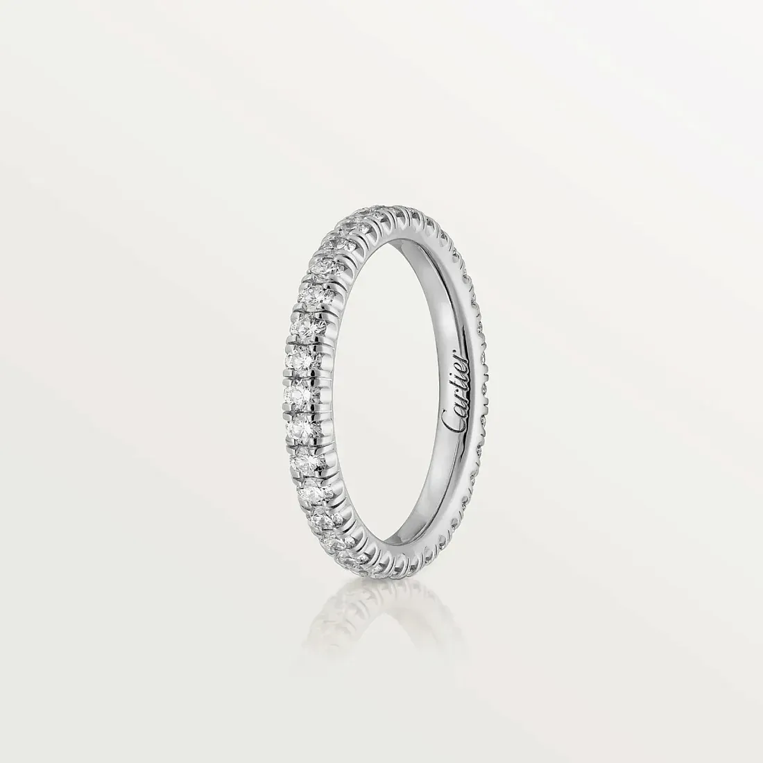 Cartier Обручальное кольцо с бриллиантовым паве Etincelle de Men 2 мм White Gold - фото 2