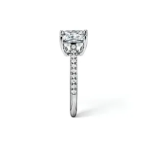Tiffany & Co. Помолвочное кольцо Novo Princess-cut Engagement Ring with a Pave-set Diamond Band in Platinum - фото 4