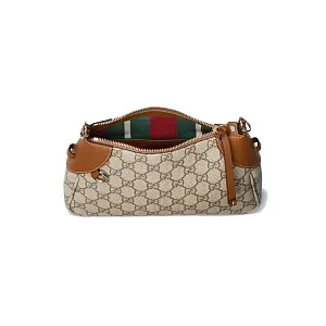 Gucci Маленькая сумка на плечо с эмблемой GG Brown - фото 3
