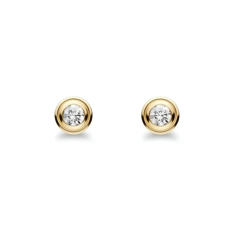 Серьги Cartier d'Amour stud earrings, 2 diamonds, mini model Yellow Gold - фото 1