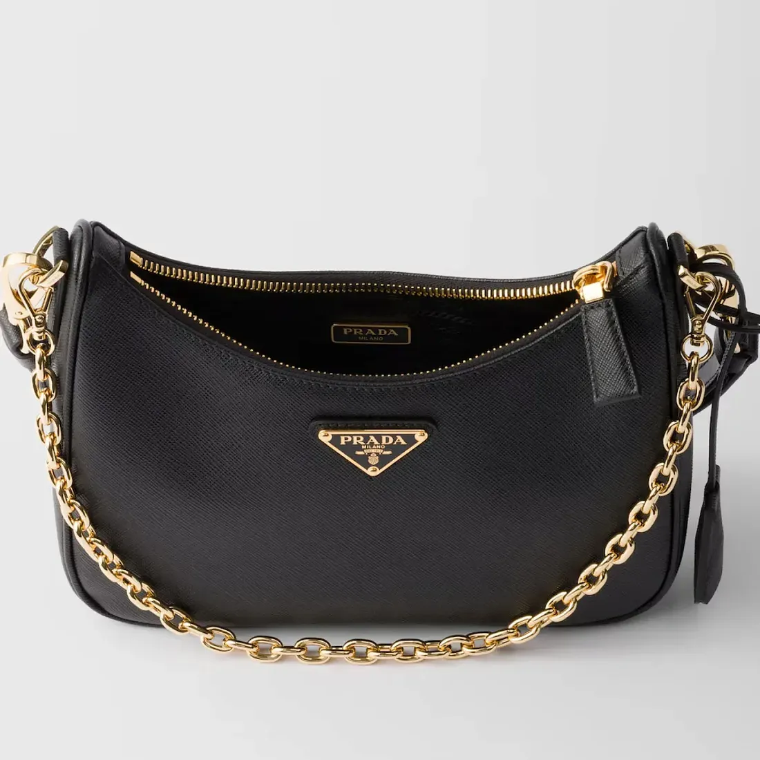 Prada Мини-сумка из сафьяновой кожи Re-Edition Black - фото 4
