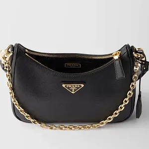 Prada Мини-сумка из сафьяновой кожи Re-Edition Black - фото 4