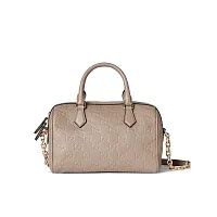 Gucci Маленькая сумка с верхней ручкой GG Taupe - фото 1