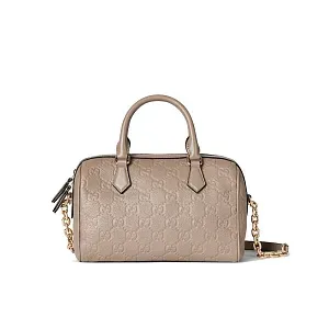 Gucci Маленькая сумка с верхней ручкой GG Taupe - фото 1
