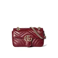 Gucci Мини-сумка на плечо GG Marmont Rosso Ancora Gucci Rosso Ancora - фото 1