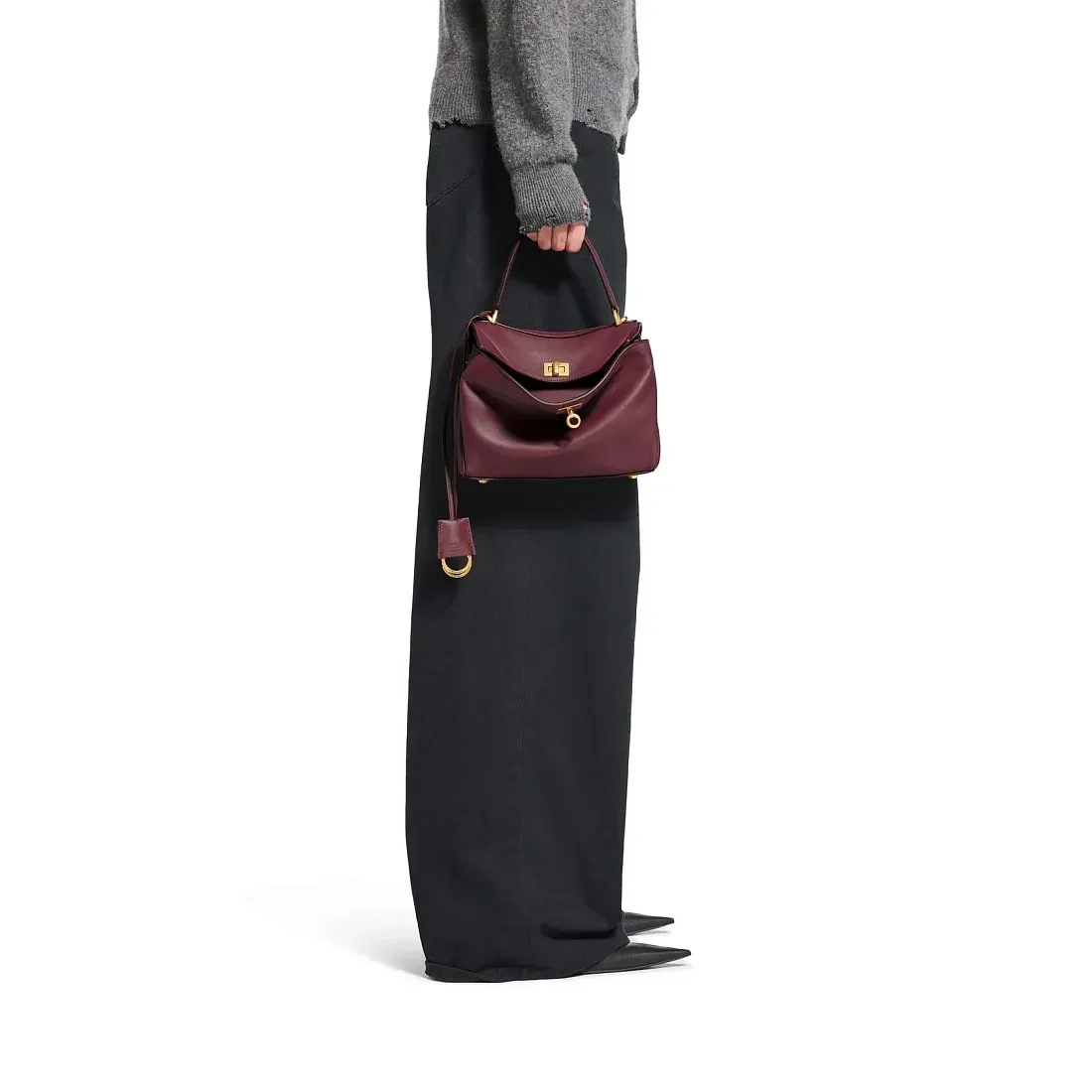 Balenciaga Сумка Rodeo мини формата Dark Burgundy - фото 9