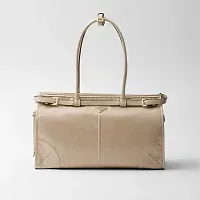 Prada Большая кожаная сумка Travertine - фото 1