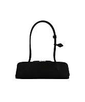 Alaïa Сумка LE TECKEL среднего размера из телячьей кожи нубука Black - фото 1