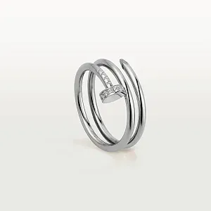 Cartier Двойное кольцо с бриллиантами Juste Un Clou White Gold - фото 1