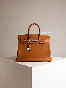 Hermès Сумка Birkin 35 Fauve Barenia Faubourg Palladium Hardware - фото 1