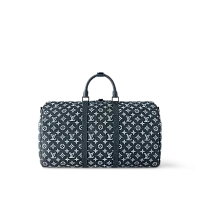 Louis Vuitton Сумка Keepall 50 с плечевым ремнем Navy Blue - фото 1