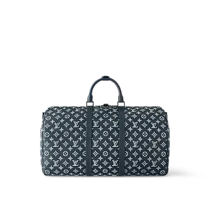 Louis Vuitton Сумка Keepall 50 с плечевым ремнем Navy Blue - фото 1