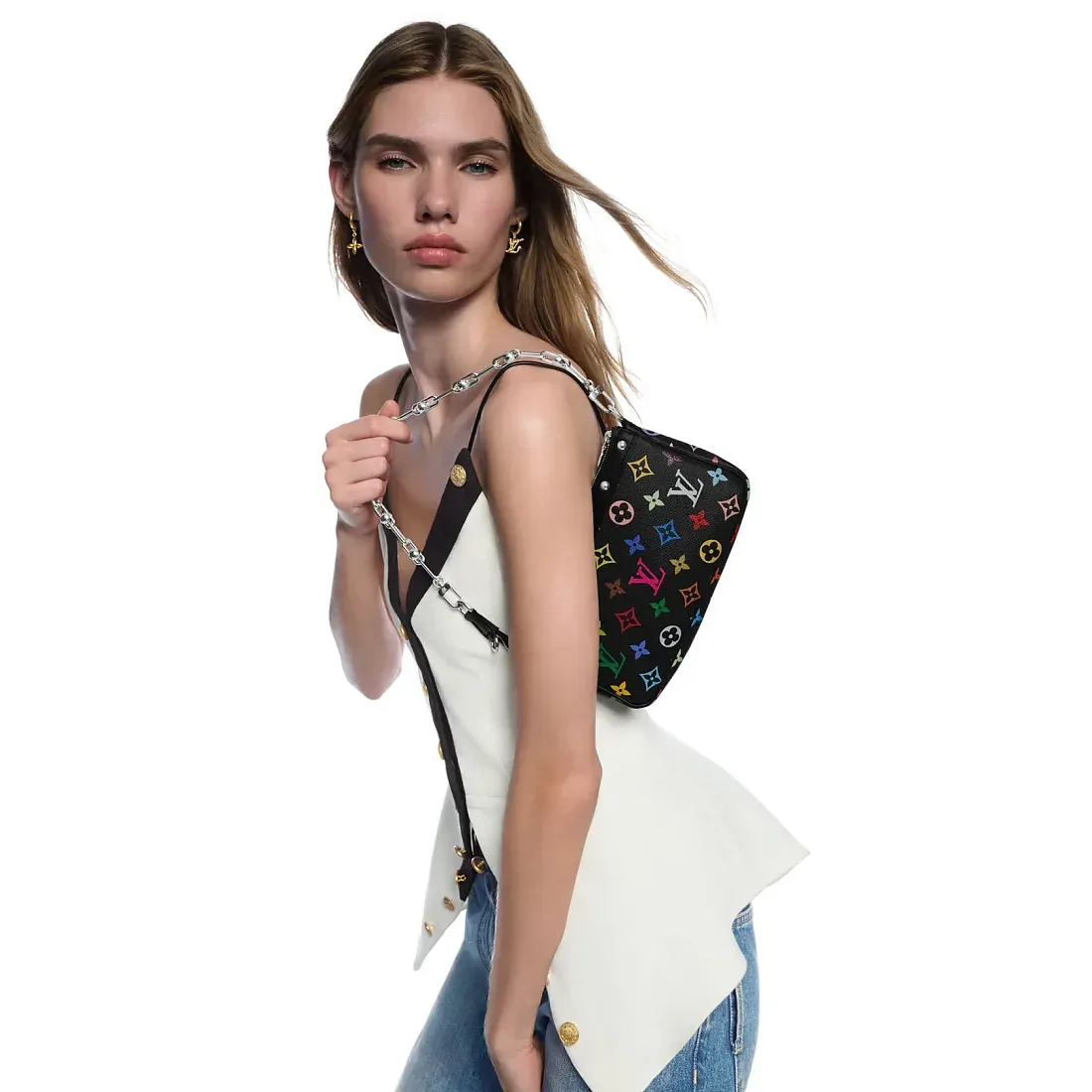 Louis Vuitton Клатч Pochette Accessoires TM x Multicolore Black - фото 2