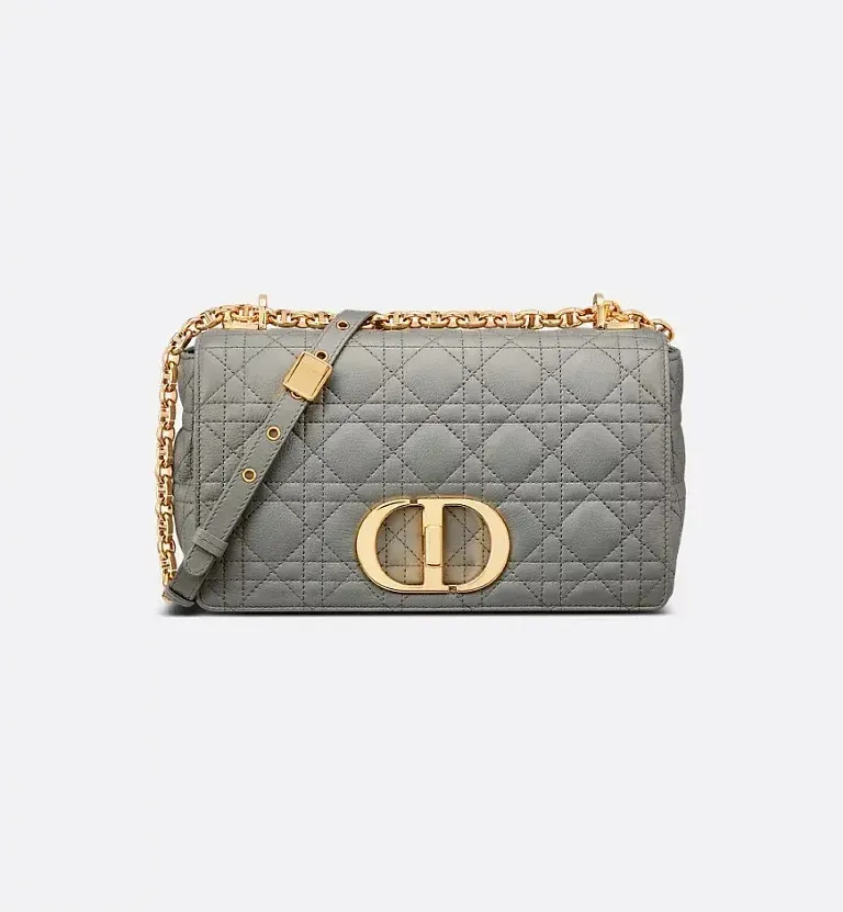Сумка Caro среднего формата Dior Stone Gray - фото 1