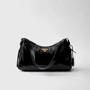 Prada Сумка через плечо Aimee среднего размера из лакированной кожи naplak - фото 1