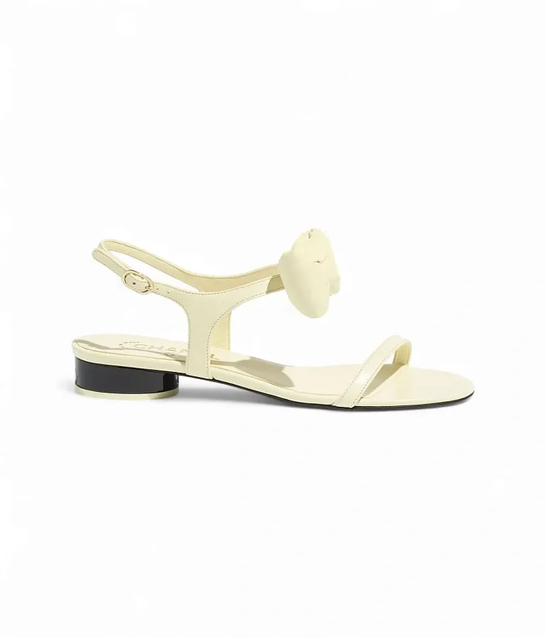 Кожаные сандалии Chanel Light Yellow - фото 1
