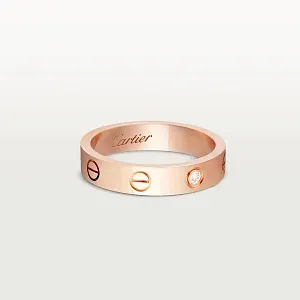 Cartier Обручальное кольцо Love с одним бриллиантом Pink Gold - фото 1