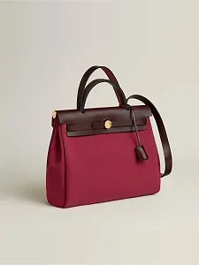 Hermès Сумка Herbag Zip 31 Rubis Rouge Officier Hunter Gold Hardware - фото 2
