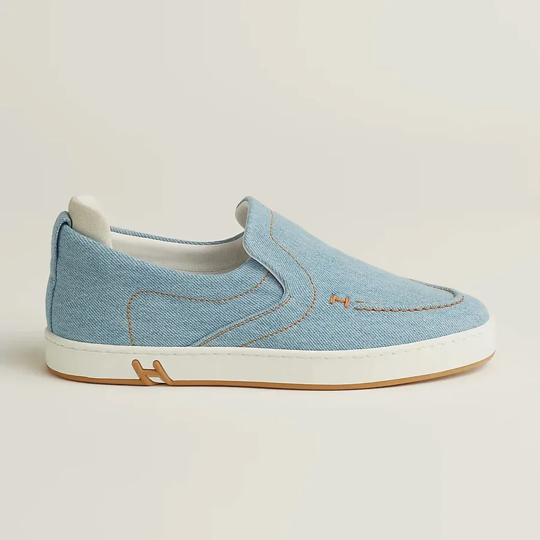 Hermès Кеды Kiddy Slip-On Bleu Clair / Blanc - фото 3