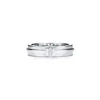 Tiffany & Co. Кольцо T Narrow Ring Men White Gold - фото 1