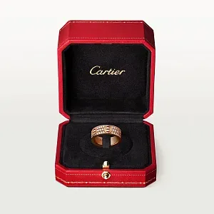 Cartier Кольцо Love с бриллиантовым паве и керамикой Pink Gold - фото 5