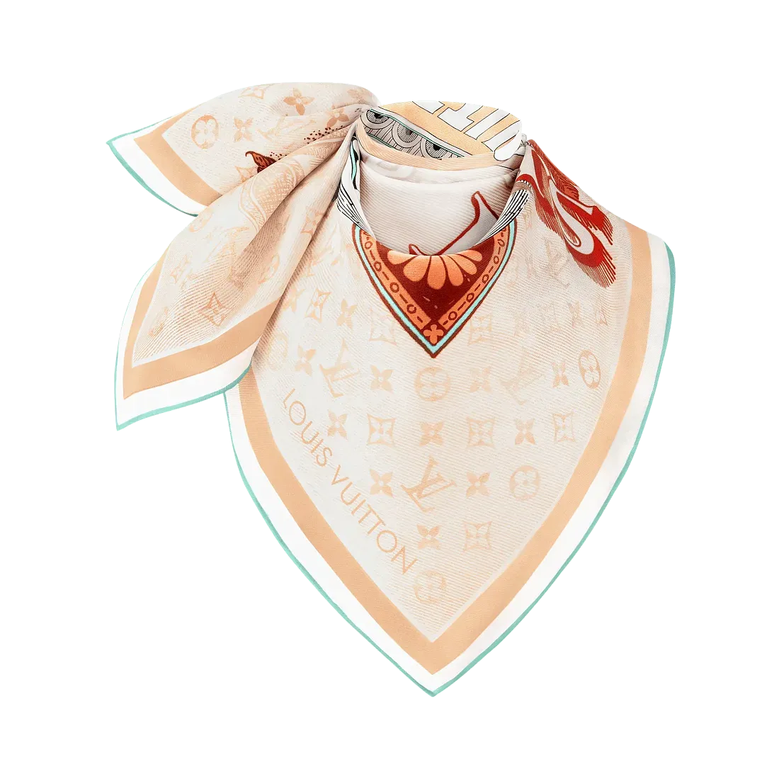 Louis Vuitton Платок-каре Malles Merveilleuses 90 Beige - фото 3