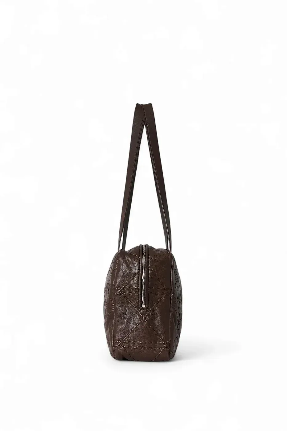 The Row Сумка Astra Bowling Brown из вышитой кожи - фото 4