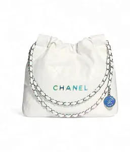 Chanel Сумка Mini 22 Blanc Rainbow Metal - фото 1