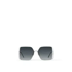 Louis Vuitton Солнцезащитные очки Moon Metal Square Silver Black - фото 1