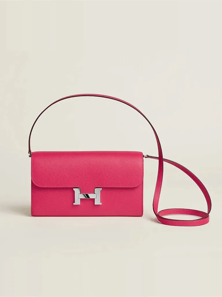 Кошелек Constance To Go Rose Extreme Epsom Palladium Hardware Hermes - фото 1