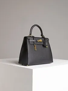 Hermès Сумка Sellier Kelly 25 Black Epsom Gold Hardware - фото 3