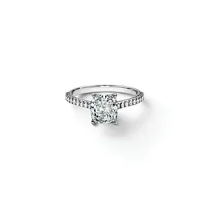 Tiffany & Co. Помолвочное кольцо Novo Cushion-cut Engagement Ring with a Pave Diamond Platinum Band - фото 1
