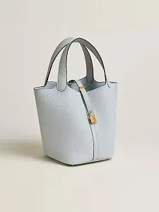 Hermès Сумка Picotin 22 Gris Neve Clemence Gold Hardware - фото 2