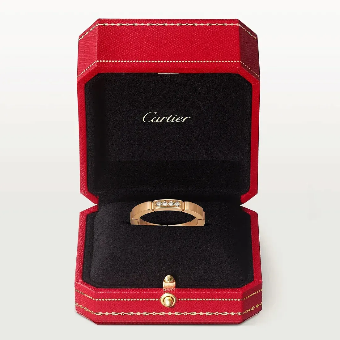 Cartier Обручальное кольцо c 4 бриллиантами Maillon Panthere Men Rose Gold - фото 5