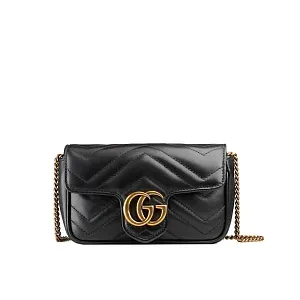 Gucci Мини-сумка GG Marmont Black Chevron - фото 1