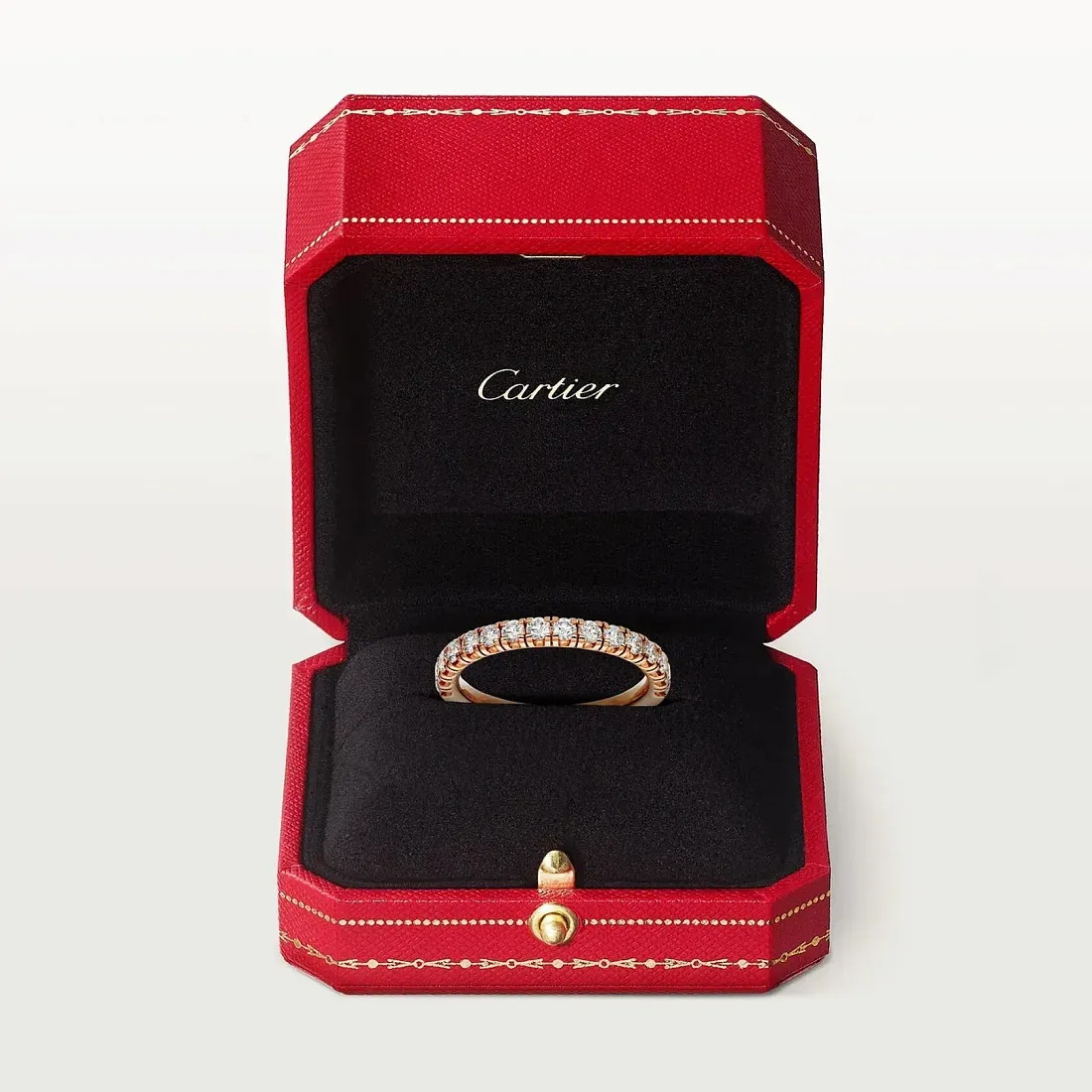 Cartier Обручальное кольцо с бриллиантовым паве Etincelle de 2 мм Rose Gold - фото 4