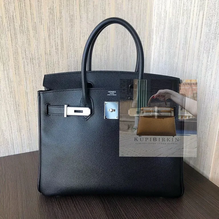 Hermes Birkin 30 Black Epsom Palladium Hardware - фото 1