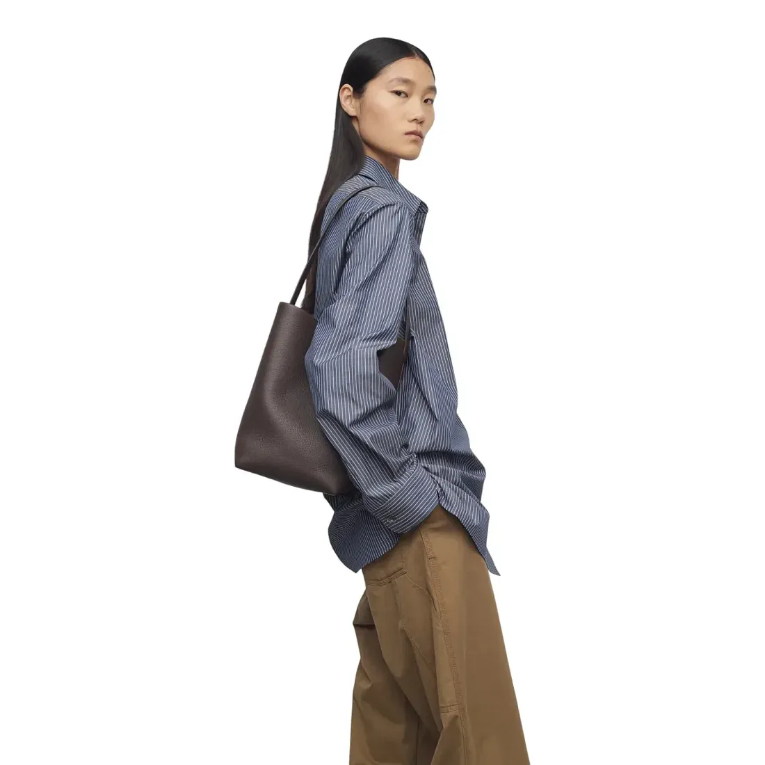 The Row Сумка Medium NS Park Tote Deep Brown из кожи - фото 2
