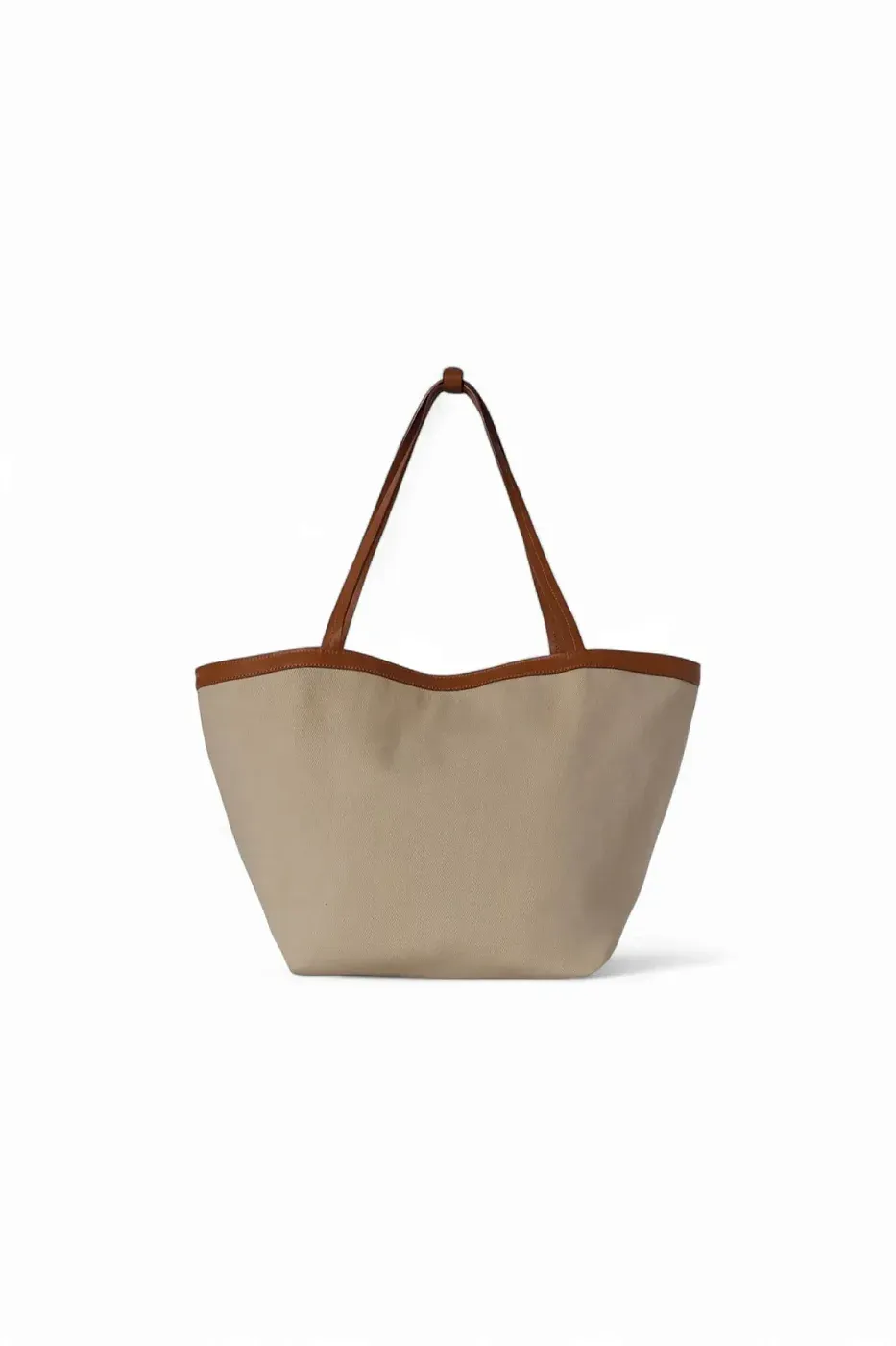 The Row Сумка Park Tote Three Canvas Black из хлопка и кожи Brown / Beige / Leather - фото 3
