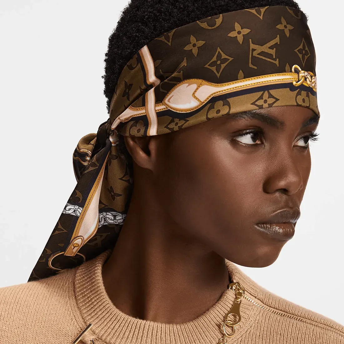 Louis Vuitton Шелковая лента Monogram Confidential Brown - фото 2