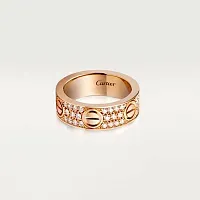 Cartier Кольцо Love с бриллиантовым паве Men Pink Gold - фото 1