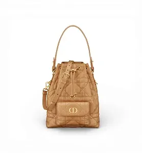 Dior Сумка Bucket Caro Small Light Gold - фото 1