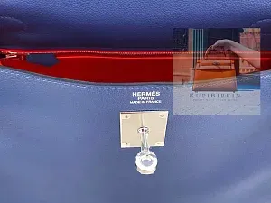 Hermès Kelly 28 Blue Brighton Capucine Evercolor Palladium Hardware - фото 5