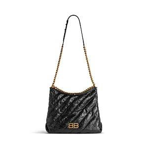 Balenciaga Сумка Crush Hobo Quilted in Black среднего формата - фото 6
