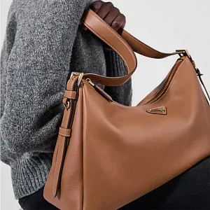 Prada Сумка на плечо Aimee Large из кожи Caramel - фото 7