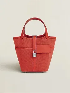 Hermès Сумка Picotin 18 Cargo Orange Field Goeland Swift Palladium Hardware - фото 1
