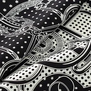 Hermès Шелковая бандана Eperon d'Or 55 Noir / Blanc - фото 3