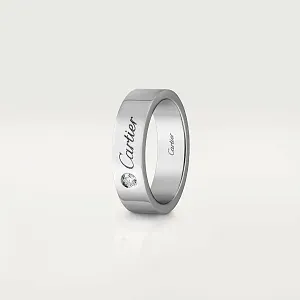 Cartier Обручальное кольцо с 1 бриллиантом C de Men 5 мм Platinum - фото 2