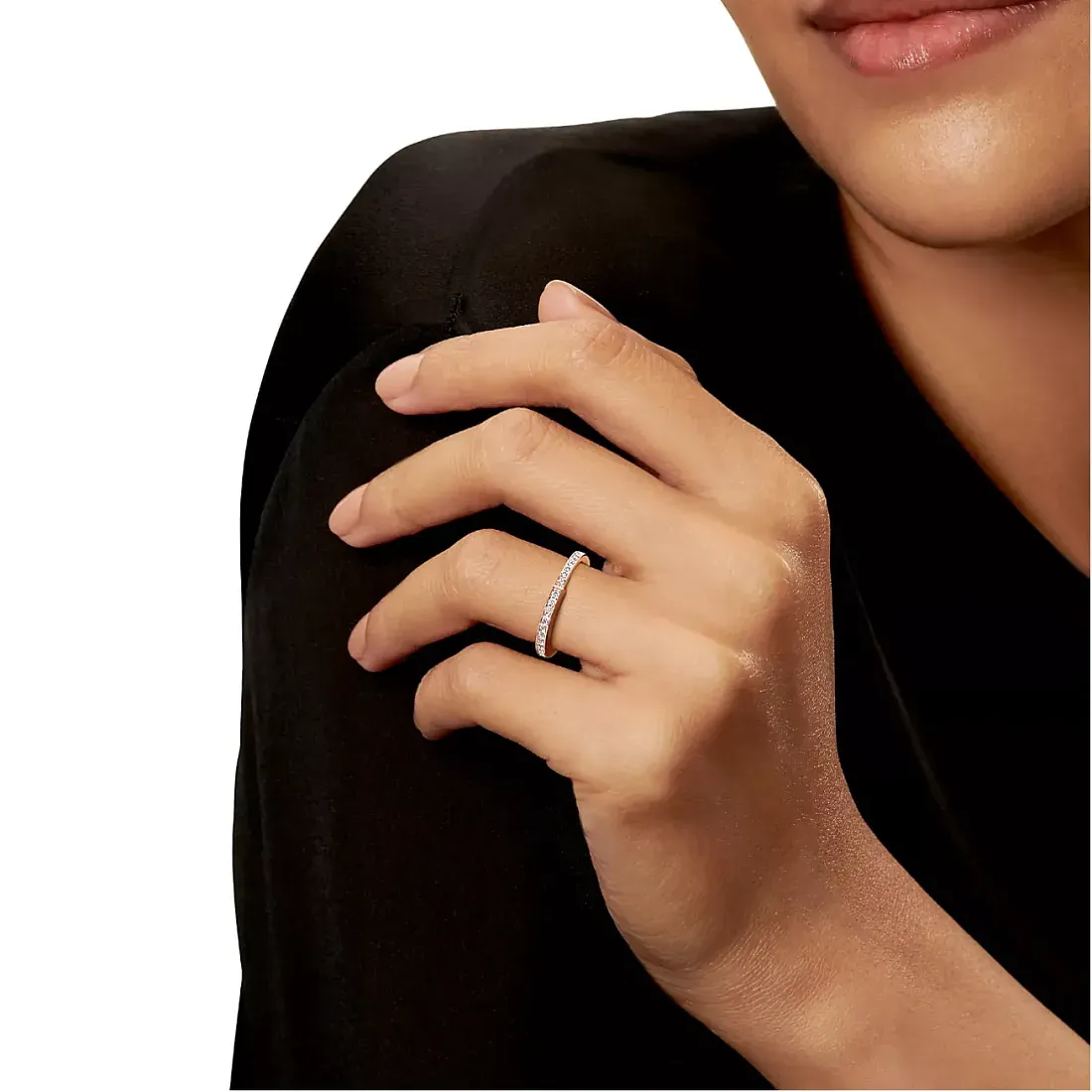Tiffany & Co. Кольцо Lock Ring with Pave Diamonds Rose Gold - фото 2